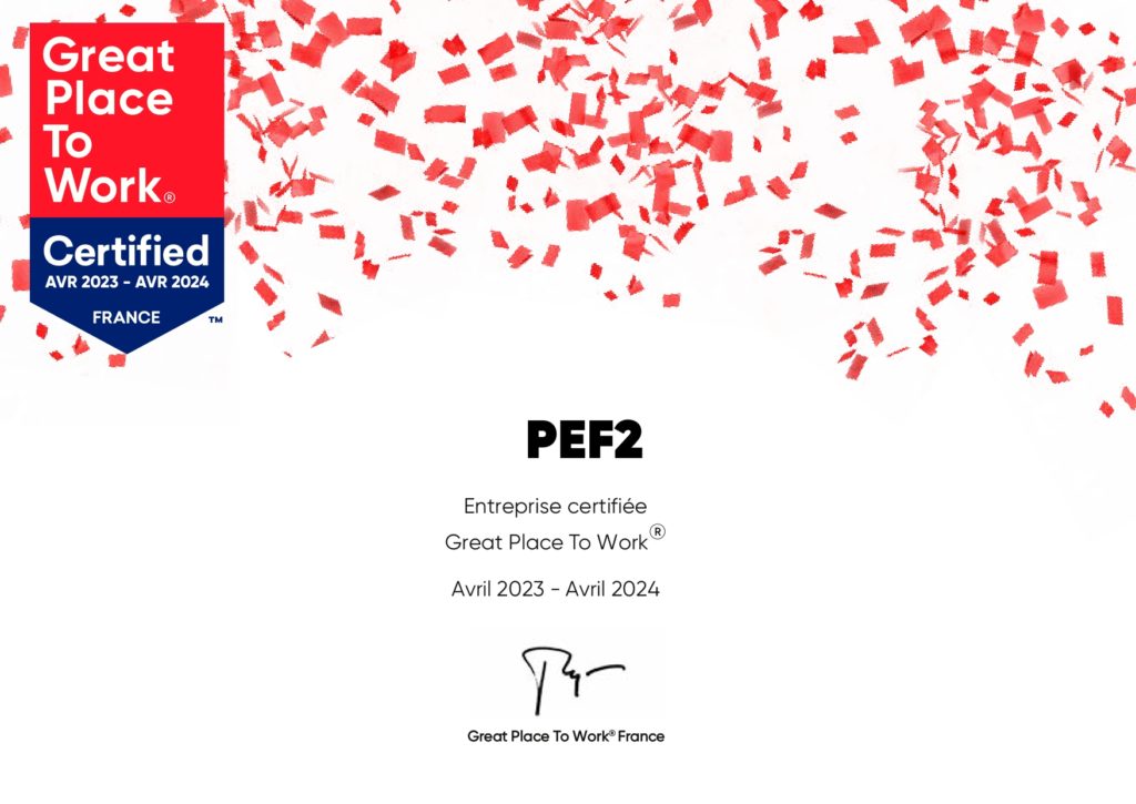 PEF2 certifiée great place to work 2023